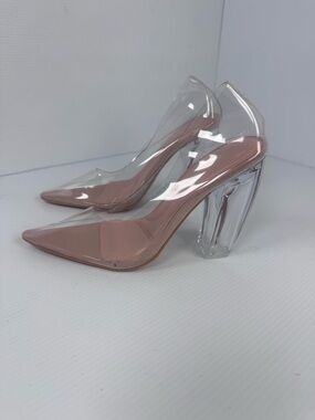 Azalea Wang Clarinet Nude Clear Heels | Transparent Pumps | Sizes 6.5 & 7 | NWT